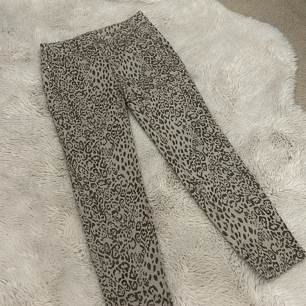 White House Black Market Animal Print Skinny Mid Rise Jeans